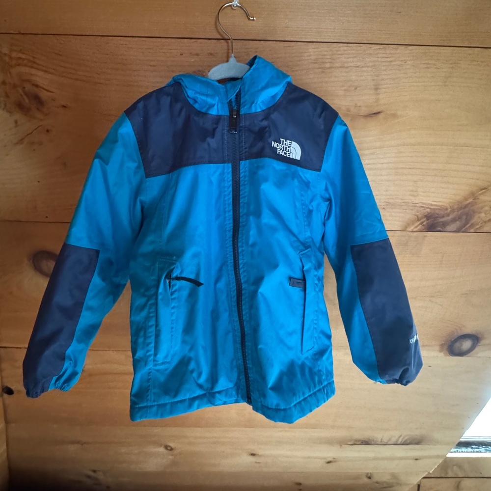 Kids blue North Face rain jacket w/ fleece lining 4T - Picture 1 of 3